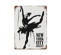 sinyumoney Plaque murale vintage en métal représentant le New York City Ballet, idéale comme cadeau pour femme ou pour décorer un bar ou une maison (15,7" x 11,8").