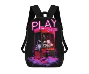 sinyumoney Play Or Die Gamer Quote Sac À Dos Scolaire Pour Enfants Imprimé En 3D, Idéal Pour Les Voyages Et Les Livres 17inch