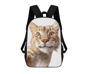 sinyumoney Playful Wild Cat Taking Selfie Sacs À Dos Pour Enfants, Sac À Dos Scolaire, Sac À Dos Imprimé En 3D Pour Enfants, Sac À Dos De Voyage, Sac À Livres, Sac D'école Pour Enfants 17inch
