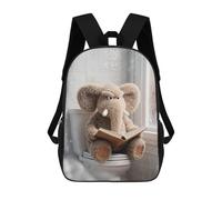 sinyumoney Plush Elephant Reading on Toilet Sacs À Dos 17 Pouces Pour Enfants, Sacs D'école Imprimés En 3D Pour Élèves Du Primaire Et Du Collège, Garçons Et Filles