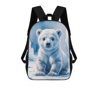 sinyumoney Polar Bear Cub Watercolor Sacs À Dos Imprimés En 3D Pour Enfants, Sacs D'école Tendance Pour Garçons, Sacs De Voyage, Sacs Scolaires Pour Élèves Du Primaire 17inch