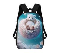 sinyumoney Polar Bear Dreams in Clouds Sac À Dos Imprimé En 3D, Sac D'école Décontracté Et Tendance Pour Enfants, Sac D'école Pour Garçons, Collégiens 17inch