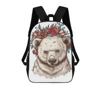 sinyumoney Polar Bear Flower 17inch Sacs À Dos Scolaires Imprimés En 3D - Sacs À Dos Tendance Pour Garçons Du Primaire Et Du Collège