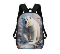 sinyumoney Polar Bear Ice King Sac À Dos, Cartable Imprimé En 3D, Sac À Goûter, Sac À Dos De Voyage, Sac À Dos Entre Amis, Sac À Dos Scolaire Pour Filles Et Garçons 17inch