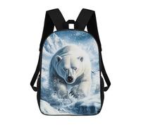 sinyumoney Polar Bear in Snowy Landscape Sac À Dos Scolaire Pour Enfants, 43 Cm (17 Pouces), Imprimé En 3D, Pour Garçons, Élèves Du Primaire Et Du Collège