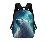 sinyumoney Polar Bear in Starry Sky Sac À Dos Scolaire Pour Adolescents, Imprimé En 3D, Ajustable, À Poches Tendance, Pour Enfants, Garçons, Filles, Étudiants Et Adolescents 17inch