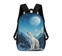sinyumoney Polar Bear Moonlit Mountain Sac À Dos En Peluche À Motif Dessin Animé, Sac À Dos 3D Pour Enfants, Idée Cadeau D'anniversaire Pour Garçons Et Filles 17inch