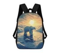 sinyumoney Polar Bear Sunset Sac À Dos Imprimé En 3D, Sac D'école Décontracté Et Tendance Pour Enfants, Sac D'école Pour Garçons, Collégiens 17inch