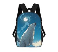 sinyumoney Polar Bear Under Moonlight Sac À Dos Scolaire Pour Enfants, Imprimé En 3D, Tendance Et Décontracté, Pour Garçons, Élèves Du Primaire Et Du Collège 17inch