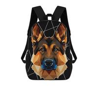 sinyumoney Polygonal German Shepherd Sacs À Dos Pour Enfants, Cartables 3D Personnalisés Pour Garçons Et Filles, Grands Sacs À Dos Scolaires Décontractés 17inch