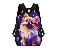 sinyumoney Pomeranian Cute Pixel Art Sac À Dos Scolaire Imprimé En 3D, Sac À Dos Décontracté Pour Enfants, Sac D'école Imprimé En 3D Pour Garçons, Primaire Et Collège 17inch