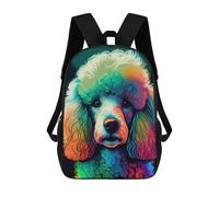 sinyumoney Poodle Colorful Sac À Dos Scolaire Imprimé En 3D, Sac À Dos Décontracté Pour Enfants, Sac D'école Imprimé En 3D Pour Garçons, Primaire Et Collège 17inch
