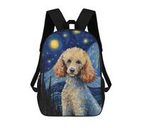 sinyumoney Poodle Dog Starry Night Sac À Dos Scolaire Imprimé En 3D Pour Enfants, Sac À Dos Garçon/fille, Sac De Voyage Pour Enfants 17inch