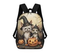 sinyumoney Poodle Halloween Witch Hat Sac À Dos Enfant, Cartable Imprimé En 3D Pour Garçons Et Adolescents 17inch