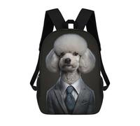 sinyumoney Poodle in A Mens Suit Sac À Dos Scolaire Imprimé En 3D, Sac À Dos Tendance Pour Enfants, Sac À Dos Pour Garçons, Élèves Du Collège 17inch