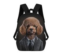 sinyumoney Poodle in A Mens Suit Sacs À Dos, Sac À Dos Enfant, Sac D'école, Sac À Dos De Voyage Imprimé En 3D, Accessoire De Mode, Sac À Dos Imperméable Pour Enfants 17inch