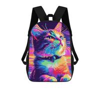 sinyumoney Pop Art Cute Cartoon Cat Sac À Dos Imprimé En 3D Pour Enfants, Sac D'école, Sac De Voyage Grande Capacité, Sac À Livres, Sac À Dos Pour Enfants 17inch