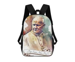 sinyumoney Pope Saint John Paul II Sacs À Dos Scolaires Pour Enfants, Sac D'école Imprimé En 3D Pour Garçons, Élèves Du Primaire Et Du Collège 17inch