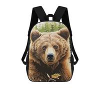 sinyumoney Portrait Bear Drawing Sac À Dos Imprimé En 3D, Sac D'école Décontracté Et Tendance Pour Enfants, Sac D'école Pour Garçons, Collégiens 17inch