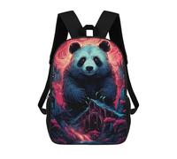 sinyumoney Portrait de tigre coloré - 28 Sac à dos d'école pour enfants imprimé en 3D pour enfants, sac à dos de voyage spacieux, sac à livres, sac à dos d'école pour enfants, Panda in A Fantasy