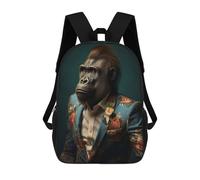 sinyumoney Portrait of Gorilla Sac À Dos Scolaire Pour Filles Et Garçons, Grande Capacité, Léger, Pour Enfants Et Étudiants 17inch