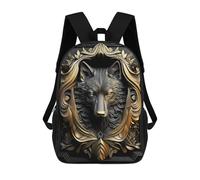 sinyumoney Powerful Golden King Wolf Sac À Dos Enfant, Cartable, Sac D'école, Motif Dessin Animé 3D, Sac Pour Ordinateur Portable, Pour Garçons Et Filles 17inch