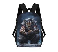 sinyumoney Powerful Tiger Warrior Artwork -1 Sac À Dos Scolaire Pour Enfants, Imprimé En 3D, Sac À Dos Tendance Pour Garçons, Élèves Du Primaire Et Du Collège 17inch