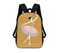 sinyumoney Prima Ballerina Ballet Poster Sacs À Dos Tendance Imprimés En 3D 17inch Sac D'école Décontracté Pour Enfants, Garçons, Élèves Du Primaire Et Du Collège