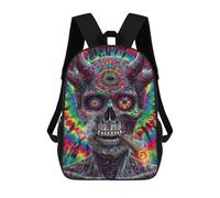 sinyumoney Psychedelic Devil Skull Art Print-4 Sacs À Dos 17 Pouces Pour Enfants, Sacs D'école Imprimés En 3D Pour Élèves Du Primaire Et Du Collège, Garçons Et Filles