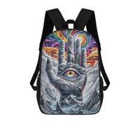 sinyumoney Psychedelic Hand with Eyes Sacs À Dos Pour Enfants 17inch Sac À Dos Scolaire, Sac D'école Imprimé En 3D Pour Garçons, Élèves Du Primaire Et Du Collège