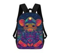 sinyumoney Psychedelic Mouse Art Print Sacs À Dos Pour Enfants 17inch Sac À Dos Scolaire, Sac D'école Imprimé En 3D Pour Garçons, Élèves Du Primaire Et Du Collège