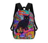 sinyumoney Psychedelic Mushroom Cat Art Print-1 Sac À Dos En Peluche À Motif Dessin Animé, Sac À Dos 3D Pour Enfants, Idée Cadeau D'anniversaire Pour Garçons Et Filles 17inch