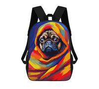 sinyumoney Pug Blanket Cute Pixel Art Sac À Dos Scolaire Imprimé En 3D, Sac À Dos Décontracté Pour Enfants, Sac D'école Imprimé En 3D Pour Garçons, Primaire Et Collège 17inch