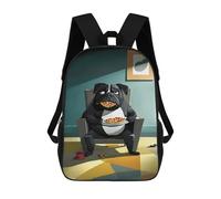 sinyumoney Pug Eating Pizza Sac À Dos, Cartable Imprimé En 3D, Sac À Goûter, Sac À Dos De Voyage, Sac À Dos Entre Amis, Sac À Dos Scolaire Pour Filles Et Garçons 17inch