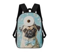 sinyumoney Pug in Bubble Bath with Toilet Paper Roll Sacs À Dos 17 Pouces Pour Enfants, Sacs D'école Imprimés En 3D Pour Élèves Du Primaire Et Du Collège, Garçons Et Filles