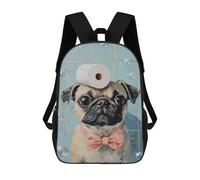 sinyumoney Pug with Toilet Paper on Head-6 Sacs À Dos Tendance Imprimés En 3D 17inch Sac D'école Décontracté Pour Enfants, Garçons, Élèves Du Primaire Et Du Collège