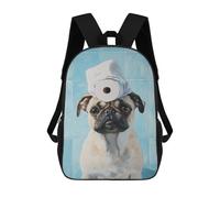 sinyumoney Pug with Toilet Paper Roll on Head-2 Sac À Dos Imprimé 3D Pour Enfants, Sac À Dos Léger Pour Écoliers Et Écoliers, Sac À Goûter Pour La Crèche 17inch