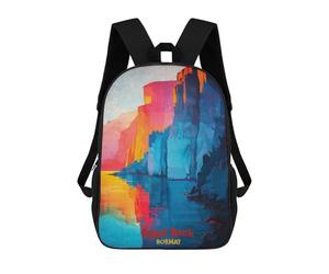sinyumoney Pulpit Rock Art Sacs À Dos Tendance Imprimés En 3D 17inch Sac D'école Décontracté Pour Enfants, Garçons, Élèves Du Primaire Et Du Collège