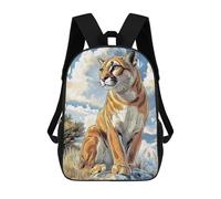 sinyumoney Puma I Cougar Illustration Sacs À Dos Scolaires Pour Garçons Et Filles, Sacs À Dos Décontractés Pour Le Sport, Sacs À Dos De Grande Capacité Pour L'école Primaire 17inch