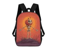 sinyumoney Pumpkin Head Skeleton Art Print Sac À Dos Enfant, Cartable, Sacs À Dos Scolaires Imprimés En 3D Pour Élèves Du Primaire Et Du Collège, Cadeau D'anniversaire Pour Adolescents 17inch