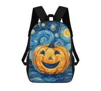 sinyumoney Pumpkin Jack O Lantern Starry Night 17inch Sacs À Dos Scolaires Imprimés En 3D - Sacs À Dos Tendance Pour Garçons Du Primaire Et Du Collège