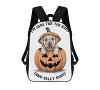 sinyumoney Pumpkin Pup Halloween Sac À Dos, Cartable Imprimé En 3D, Sac À Goûter, Sac À Dos De Voyage, Sac À Dos Entre Amis, Sac À Dos Scolaire Pour Filles Et Garçons 17inch