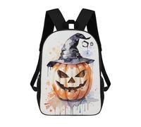 sinyumoney Pumpkin with Witch Hat Sac À Dos Scolaire Pour Enfants Imprimé En 3D, Idéal Pour Les Voyages Et Les Livres 17inch