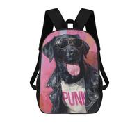 sinyumoney Punk Dog Fashion Art Print-2 Sacs À Dos Pour Enfants, Sac À Dos Scolaire Imprimé En 3D Pour Enfants, Sac À Dos De Voyage, Sac À Livres Pour Enfants 17inch Sac D'école