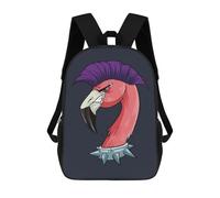 sinyumoney Punk Flamingo Sacs À Dos Imprimés En 3D Pour Enfants 17inch Sacs À Dos Tendance Et Décontractés Pour La Journée, Sacs De Voyage, Sacs À Dos D'extérieur Pour Garçons Et Filles