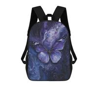 sinyumoney Purple Butterfly Art Print-3 17inch Sacs À Dos Scolaires Imprimés En 3D - Sacs À Dos Tendance Pour Garçons Du Primaire Et Du Collège