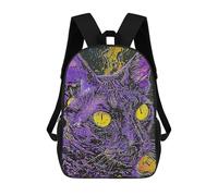 sinyumoney Purple Cat Sacs À Dos Scolaires Pour Enfants, Sac D'école Imprimé En 3D Pour Garçons, Élèves Du Primaire Et Du Collège 17inch