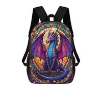 sinyumoney Purple Dragon Majesty Sac À Dos Scolaire Pour Enfants 17 Pouces, Sac À Dos Décontracté Pour Les Voyages, Grand Sac À Dos De Jour Pour Garçons Et Filles 17inch