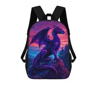 sinyumoney Purple Dragon on Mountaintop Sacs À Dos Pour Enfants, Sac D'école Imprimé En 3D, Cartable Pour Enfants, Sac De Voyage, Sac À Dos Garçon Fille, Sac D'école Pour Enfants 17inch