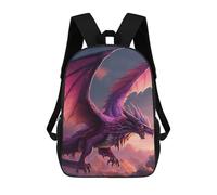 sinyumoney Purple Dragon Sky Flight Sac À Dos Scolaire Imprimé En 3D, Sac À Dos Décontracté Pour Enfants, Sac D'école Imprimé En 3D Pour Garçons, Primaire Et Collège 17inch